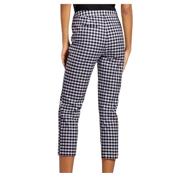 🌺VICTORIA BECKHAM for Target Gingham Crop Cotton Pants in Black/White Size 10🌺 - Picture 2 of 9
